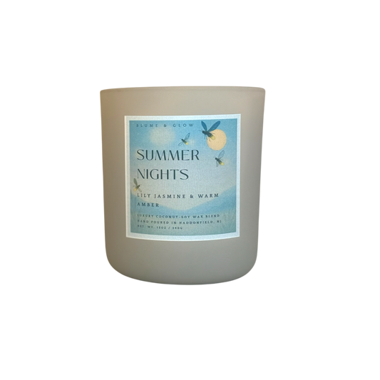 Summer Nights Candle | Soft Floral Amber & Vanilla Scent