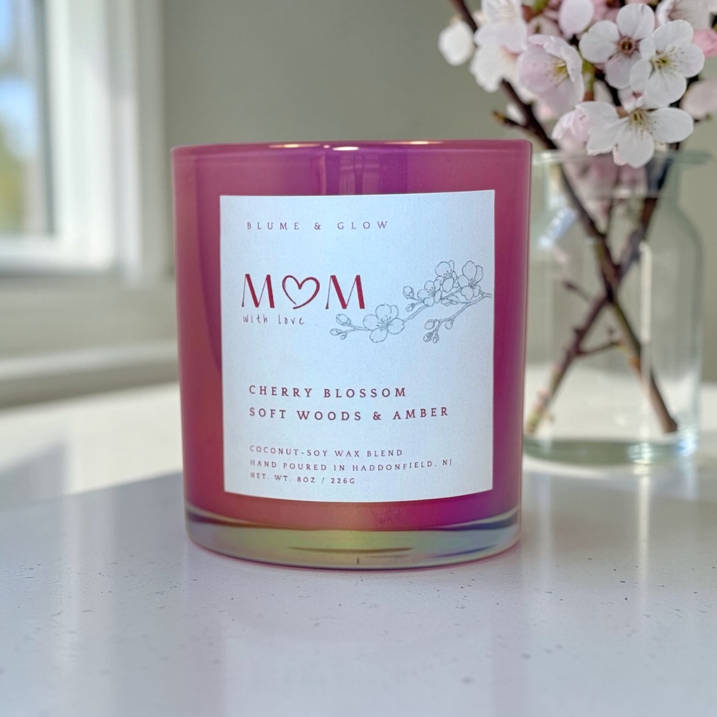 Mom Candle | Cherry Blossom, Soft Woods & Amber Scent