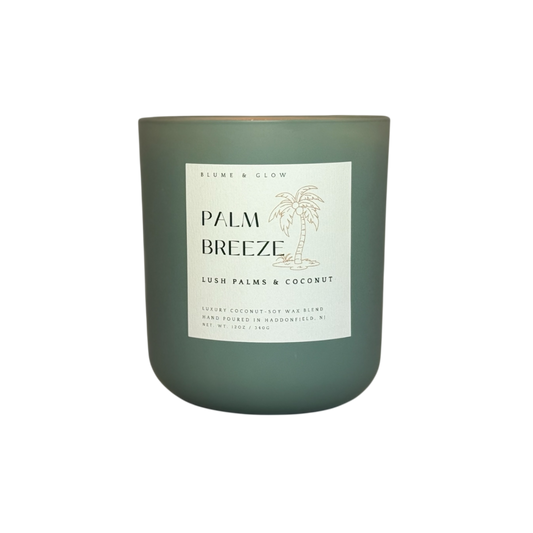 Palm Breeze tropical coconut gardenia wooden wick candle