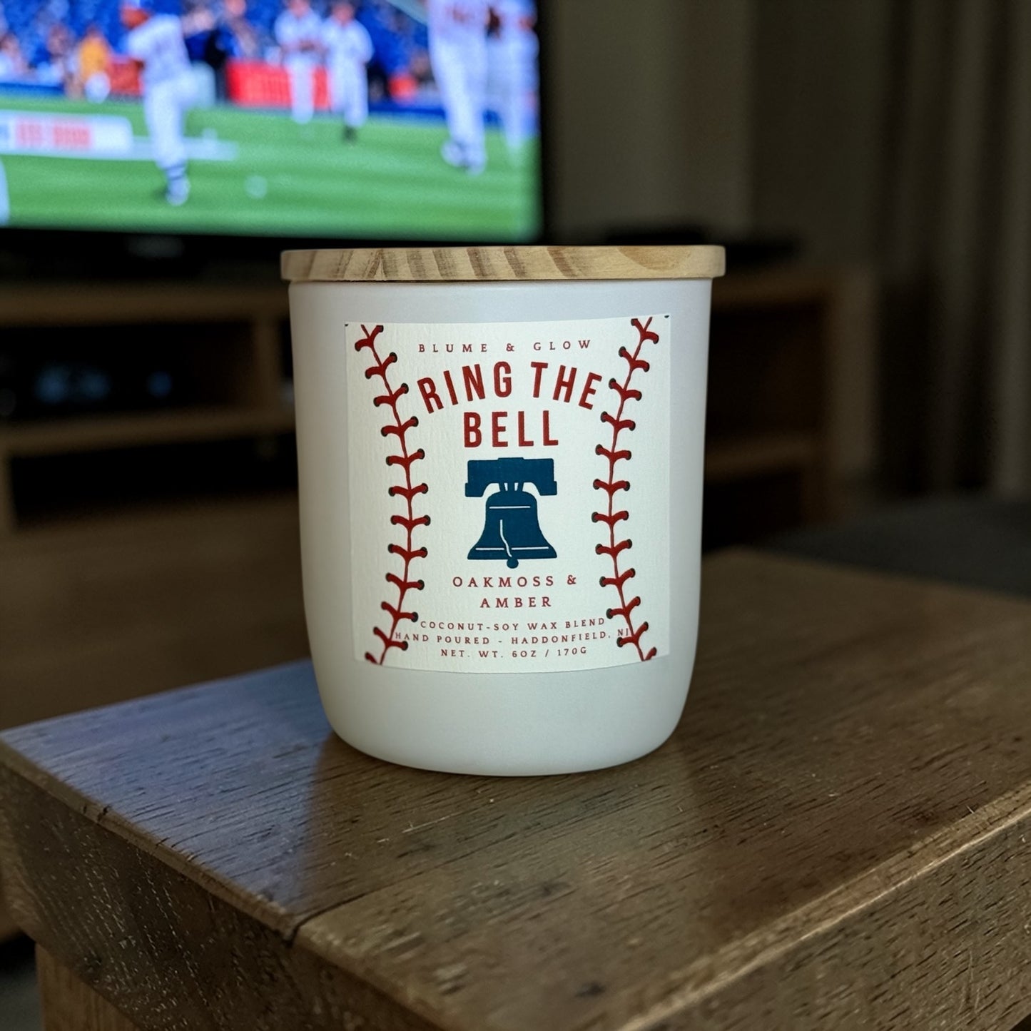 Phillies baseball candle gift