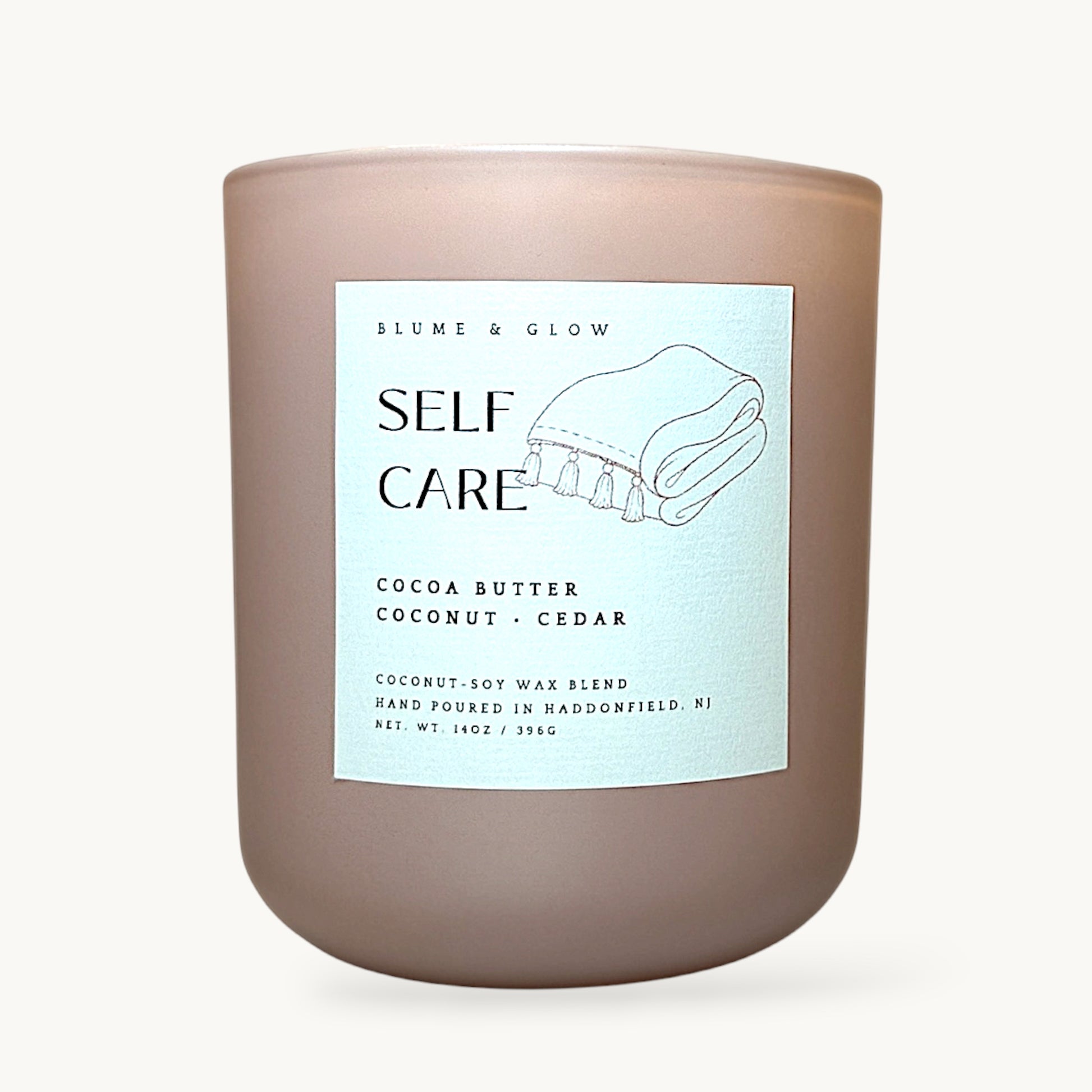 Self care wooden wick candle by Blume & Glow