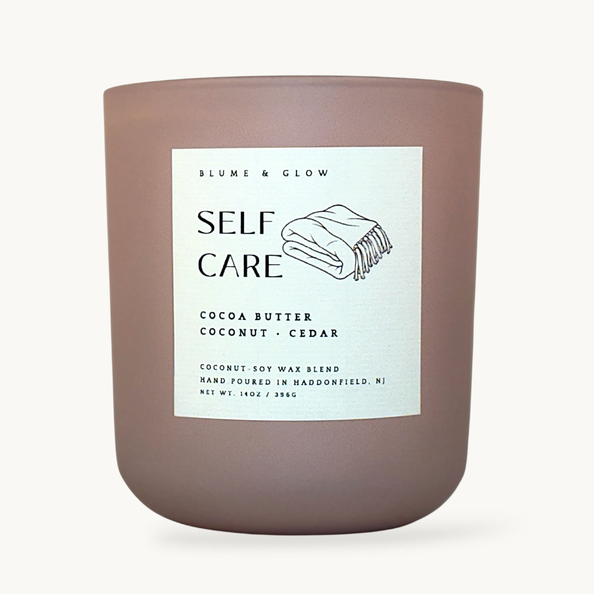 Self care wooden wick candle by Blume & Glow